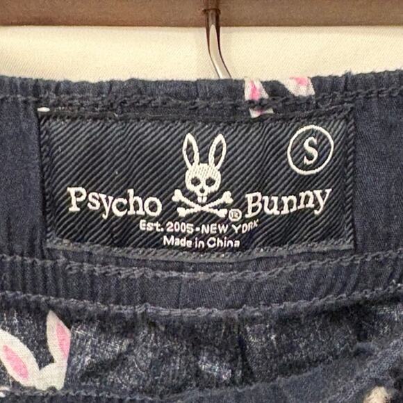 Psycho Bunny Mens Pajama Pants Size Small Navy Blue Bunny Skulls Cotton - Picture 4 of 9